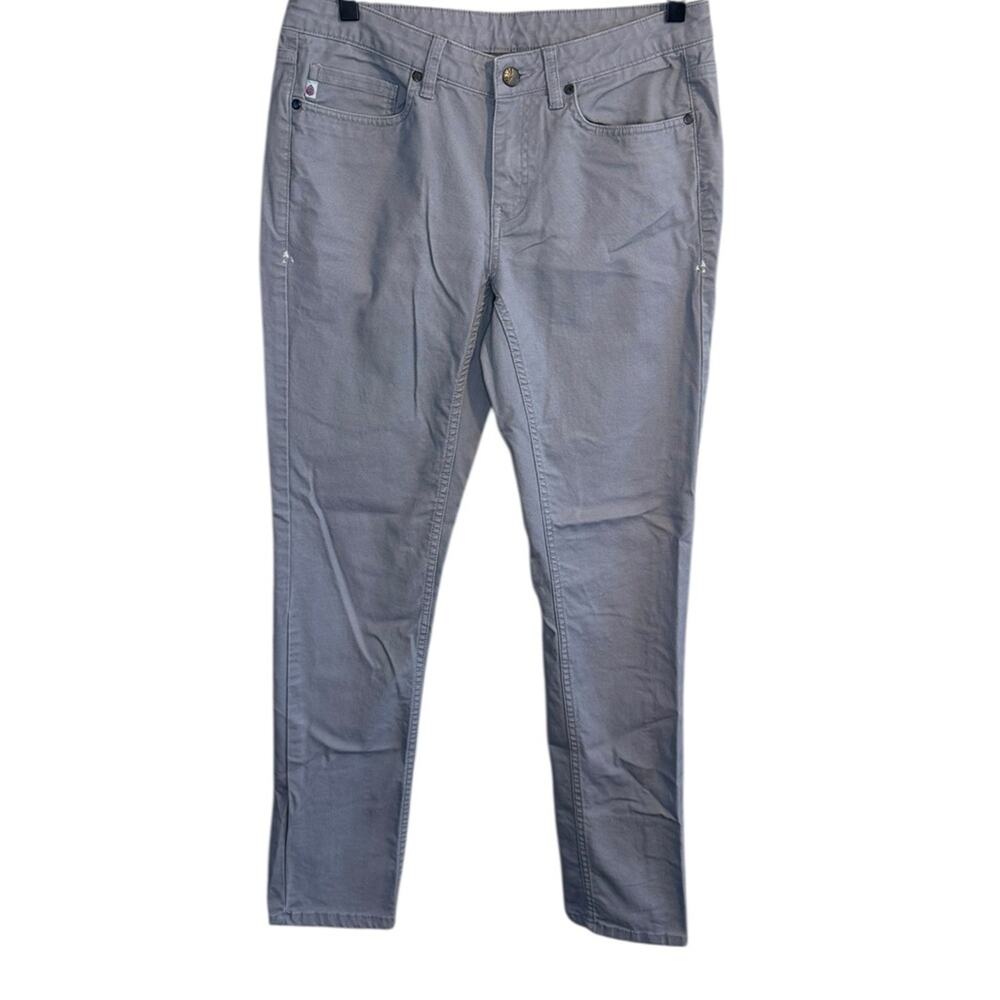 STIO Women's Sz 8 Rivet Canvas Skinny Pants in Gray